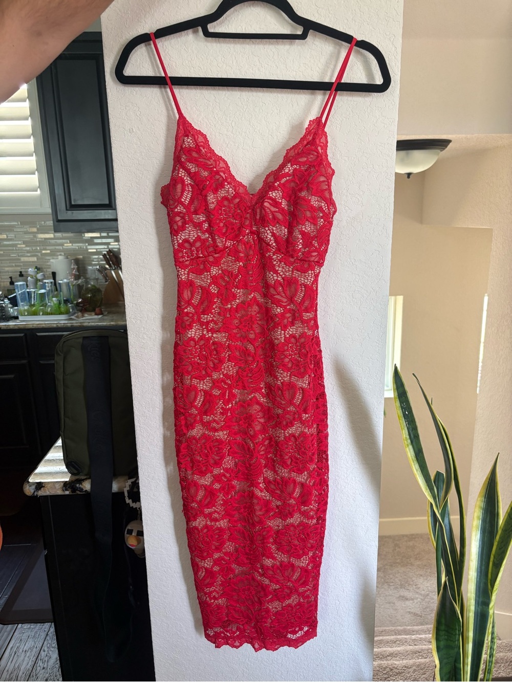Red Lace Slip Dress